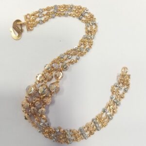 91.6 Gold 3 Line Vartical Ladies Bracelet