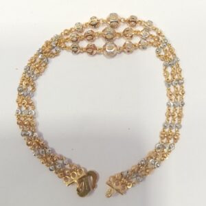 91.6 Gold 3 Line Vartical Ladies Bracelet