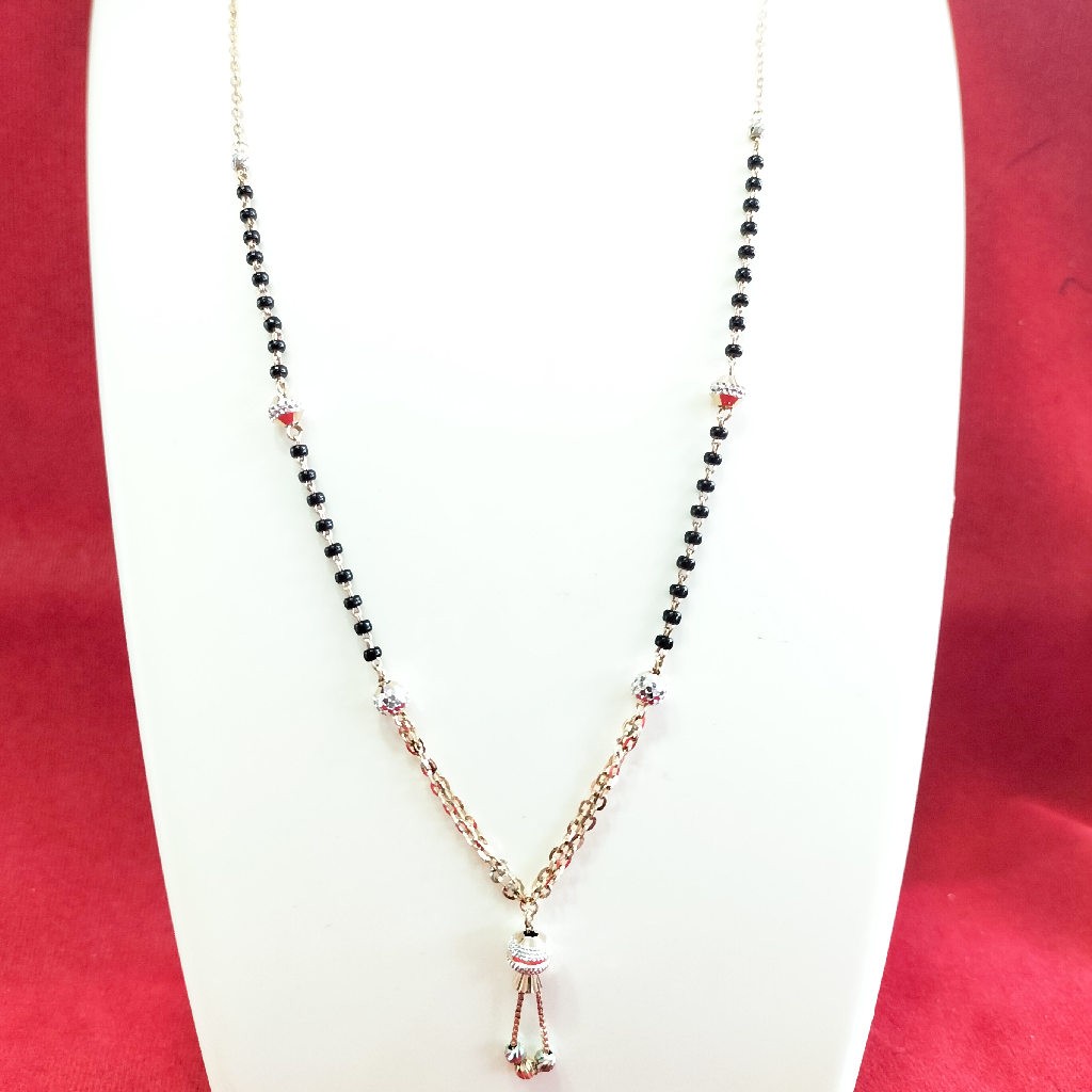 18k Rose Gold Rodium Fancy Mangalsutra