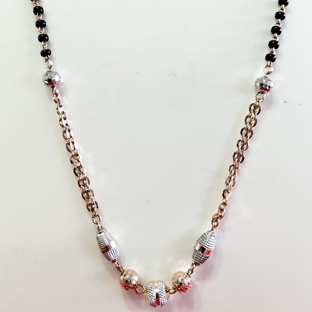 18k Rose Gold Fancy Rodium Mangalsutra - Image 2