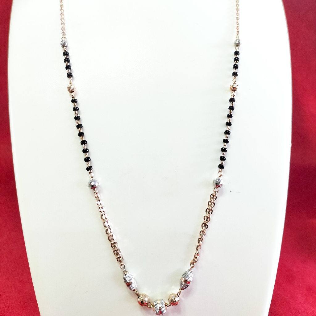 18k Rose Gold Fancy Rodium Mangalsutra