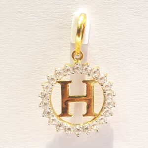 18k diamond latter pendant h