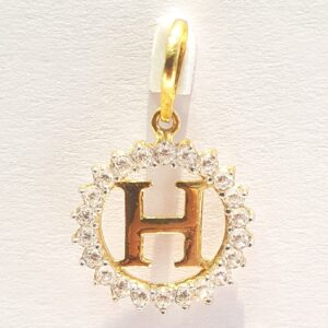 18k diamond latter pendant h