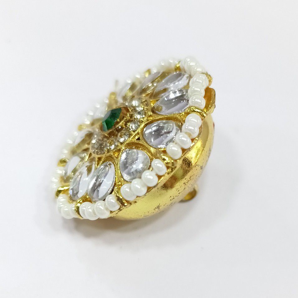 One gram gold diamond kundan Design bor - Image 2