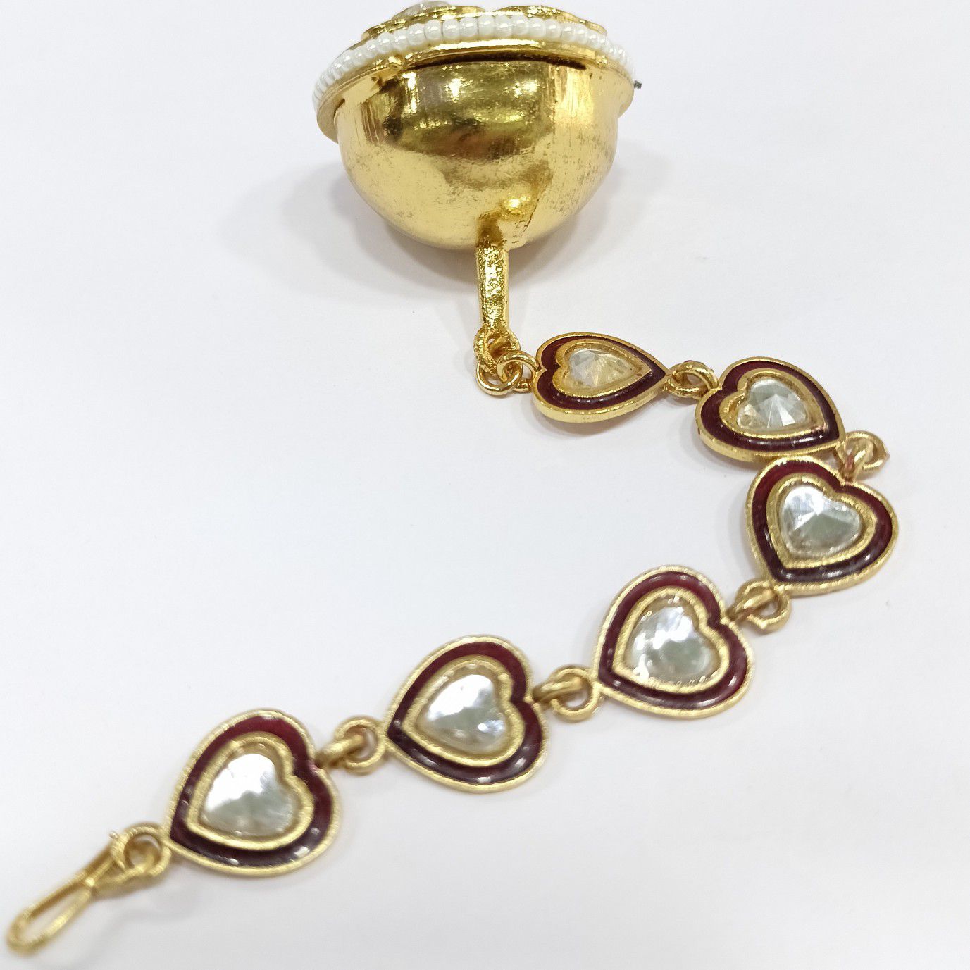 One gram gold kundan antique bor - Image 3