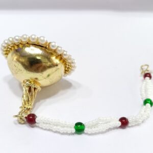 One gram gold diamond with Kundan Work moti bor