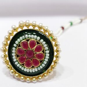 One gram gold diamond with Kundan Work moti bor