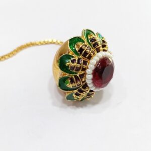 One gram gold single diamond with minakari bor