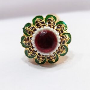 One gram gold single diamond with minakari bor