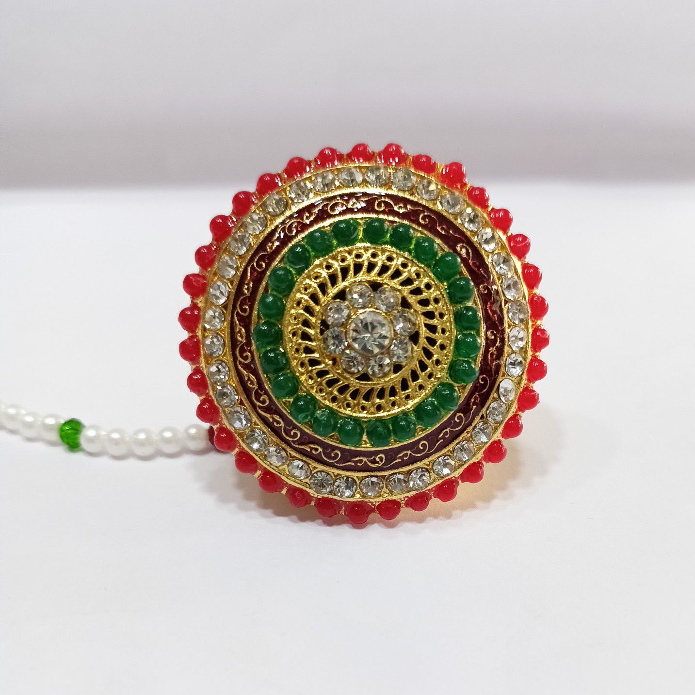 One Gram Gold Dimond With Moti Women Bor
