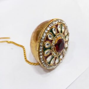 One Gram Gold Kundan With Dimond Bor