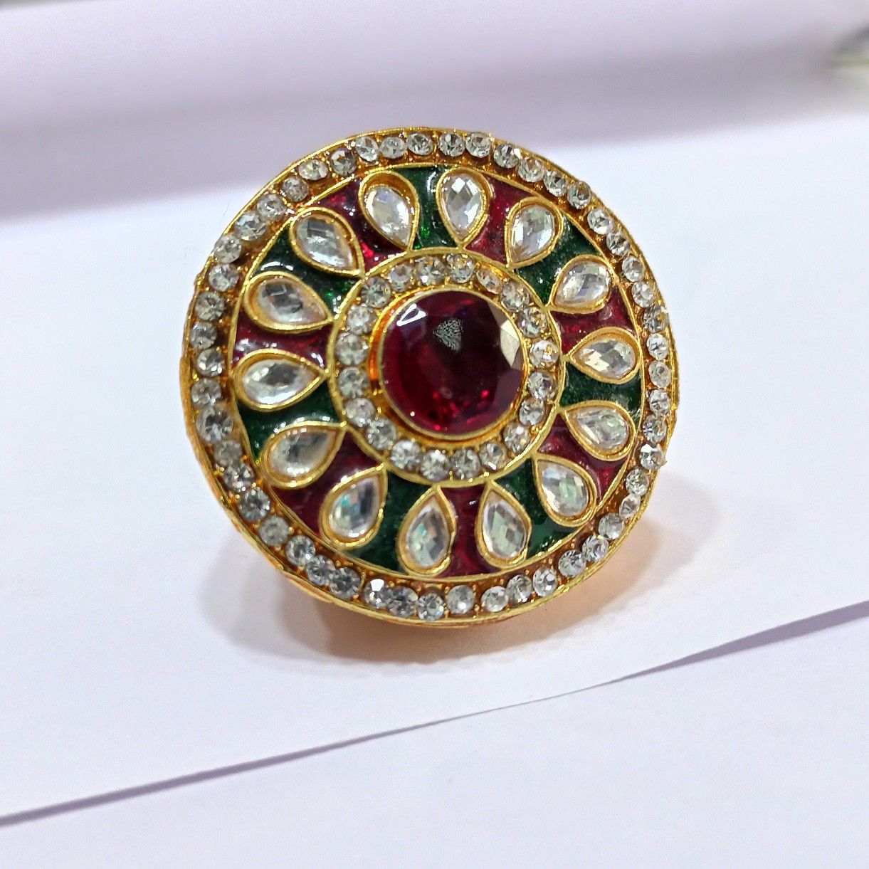 One Gram Gold Kundan With Dimond Bor