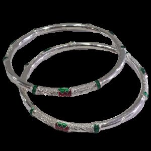 92.5 Silver Red And Green Meena Kadli