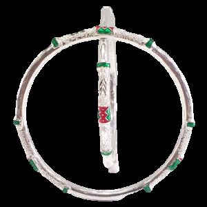 92.5 Silver Red And Green Meena Kadli