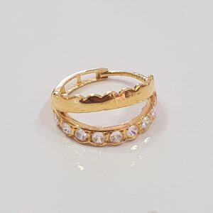 18k Plain gold diamond casting bali