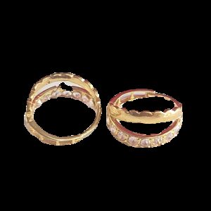 18k Plain gold diamond casting bali