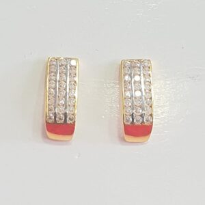18k fancy design diamond earrings For Woman