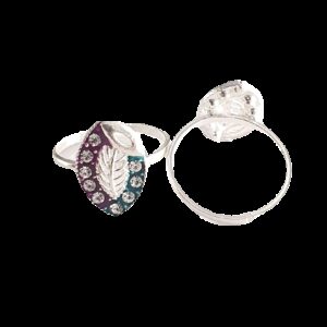 Silver White Diamond Fancy Toe Rings