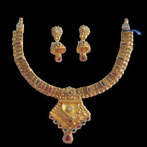 91.6 Gold Antique Design Necklace Set