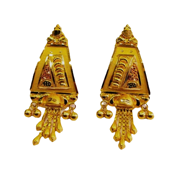 916 gold fancy woman earrings