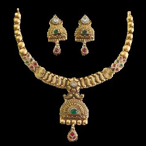 91.6 KUNDAN WORK MINI NECKLACE