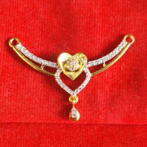 916 double heart diamond mangalsutra pendant