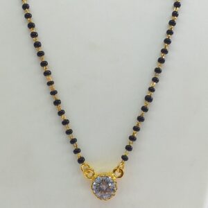 One gram Gold Delicate Diamond Pendant Mangalsutra