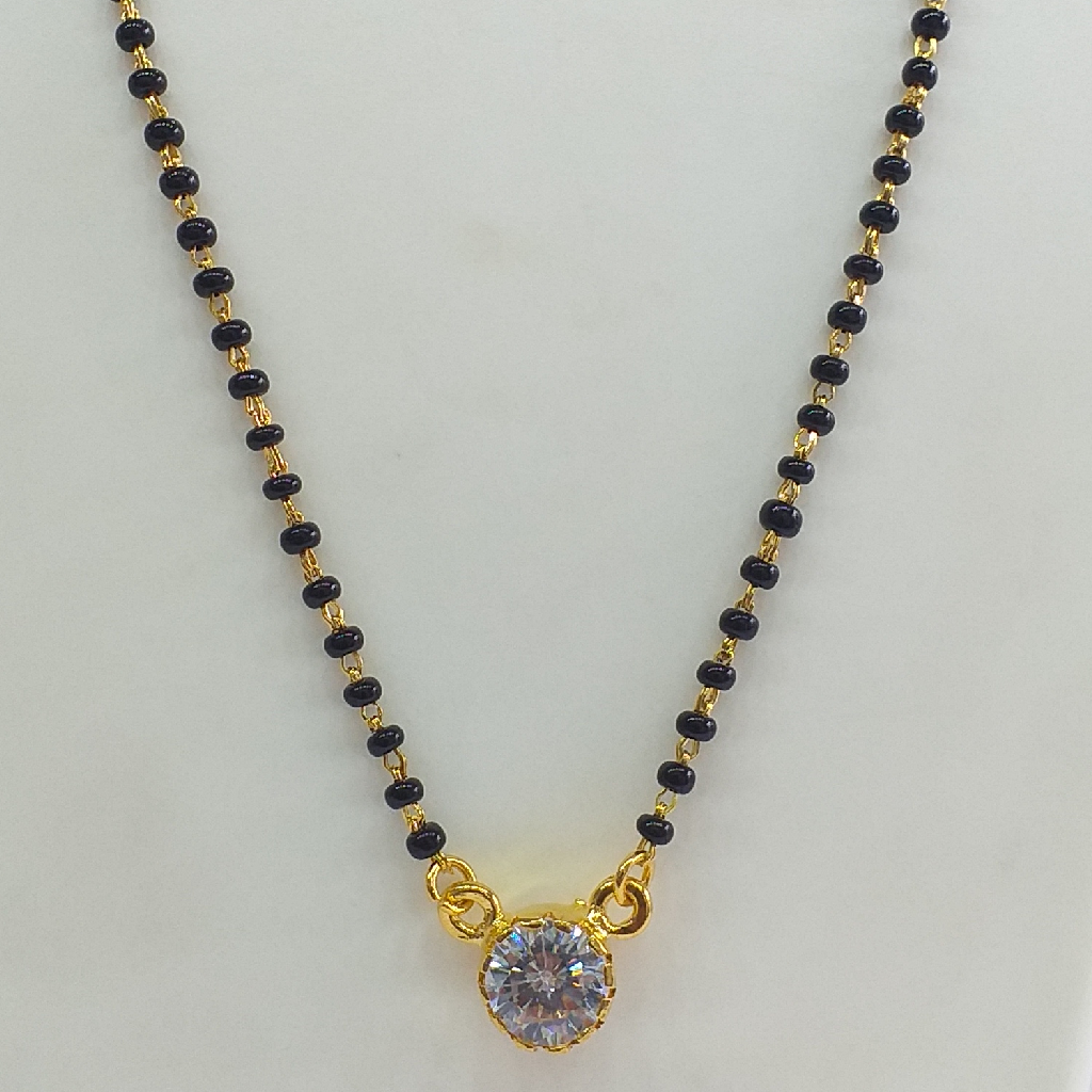 One gram Gold Delicate Diamond Pendant Mangalsutra - Image 2