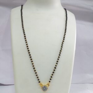 One gram Gold Delicate Diamond Pendant Mangalsutra