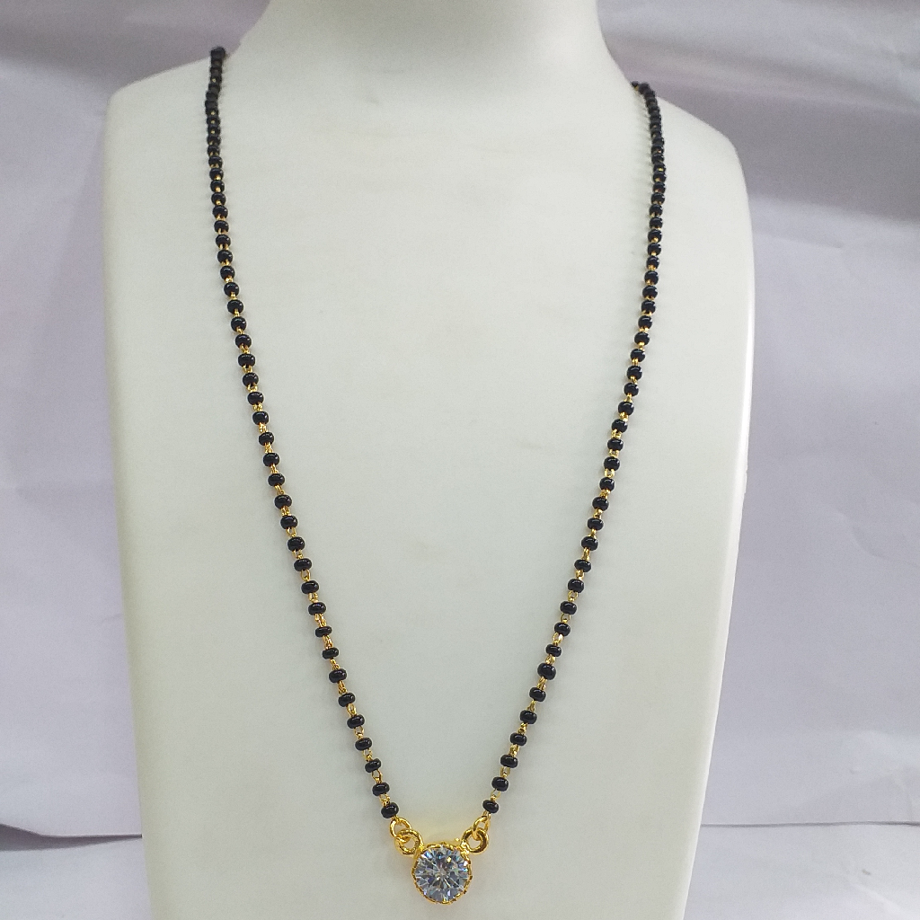 One gram Gold Delicate Diamond Pendant Mangalsutra