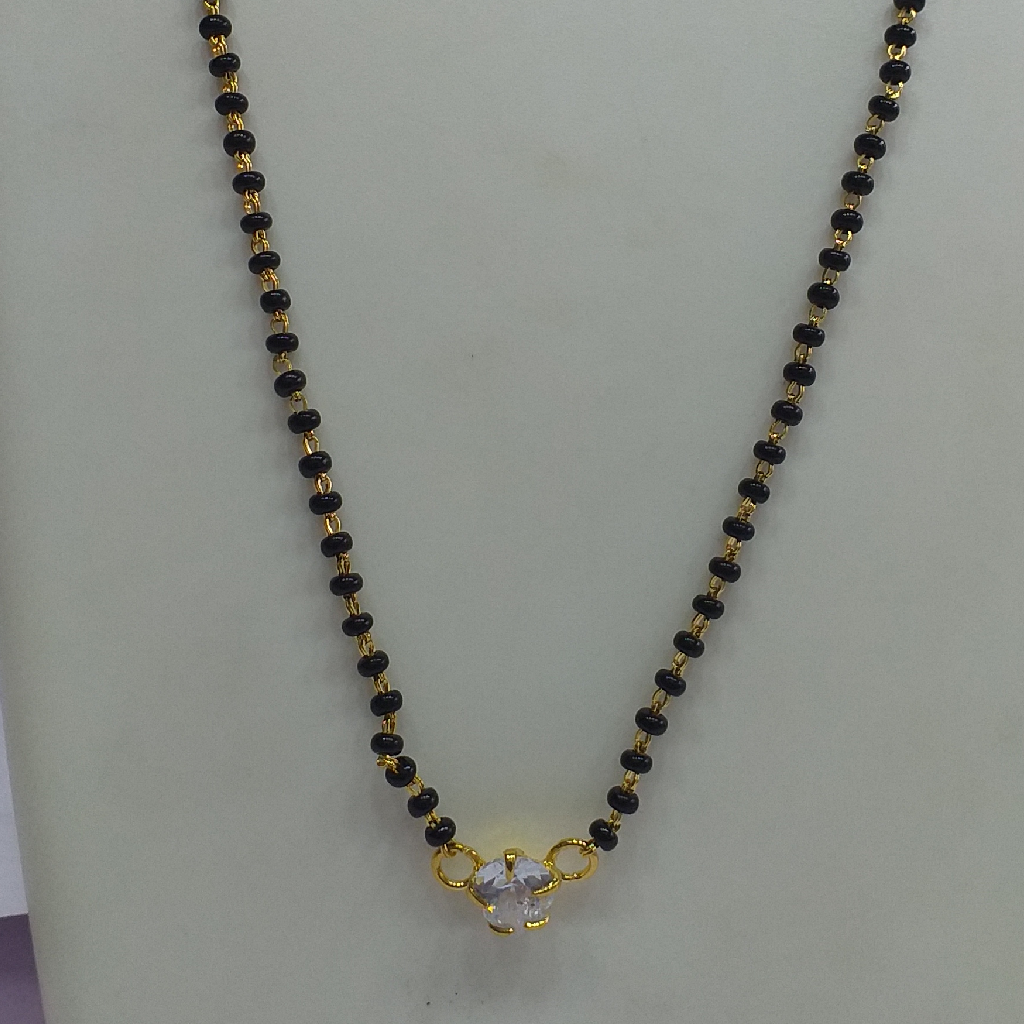 One gram Gold Antique Singal Line Delicate Mangalsutra - Image 2