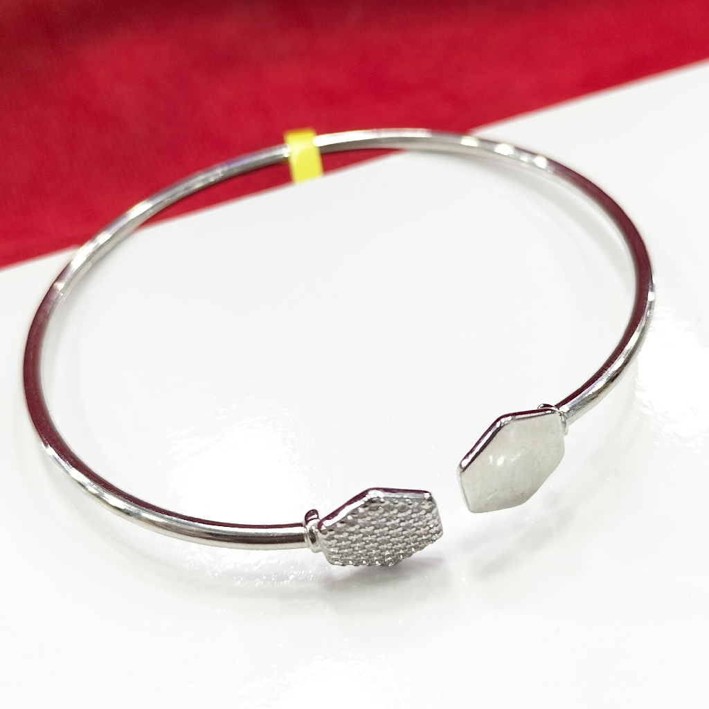 Silver 92.5 Hexagon Diamond Fancy Bangles - Image 3