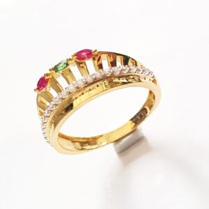 22k 91.6 Gold Queen Taj Diamond Fancy Design For Women Ring