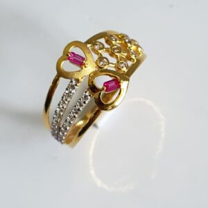 22k 91.6 Gold Fency Diamond Ring
