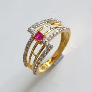 22k 91.6 Gold Antique Design And Diamond Ring