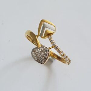 22k 91.6 Gold Diamond With Rodium Fency Ring