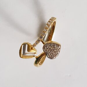 22k 91.6 Gold Diamond With Rodium Fency Ring