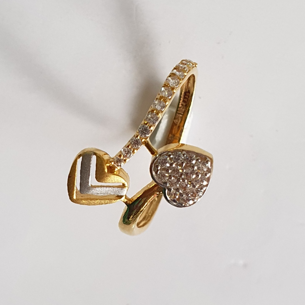 22k 91.6 Gold Diamond With Rodium Fency Ring - Image 2