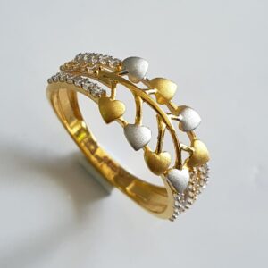 22k gold diamond and flower design