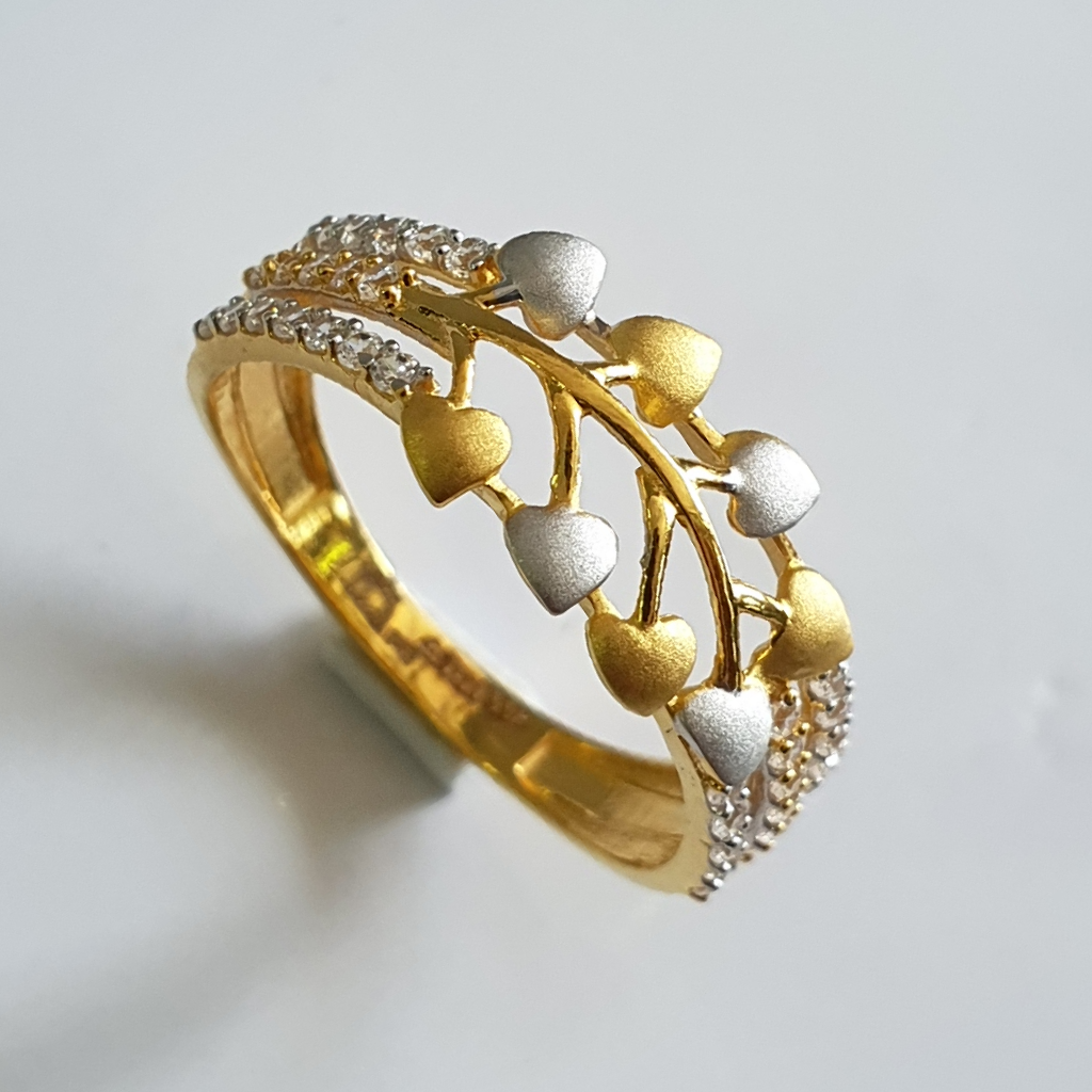 22k gold diamond and flower design - Image 2