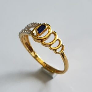 916 gold diamond stone ring