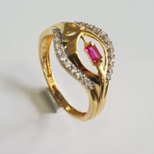 22k gold antiques pink diamond ring