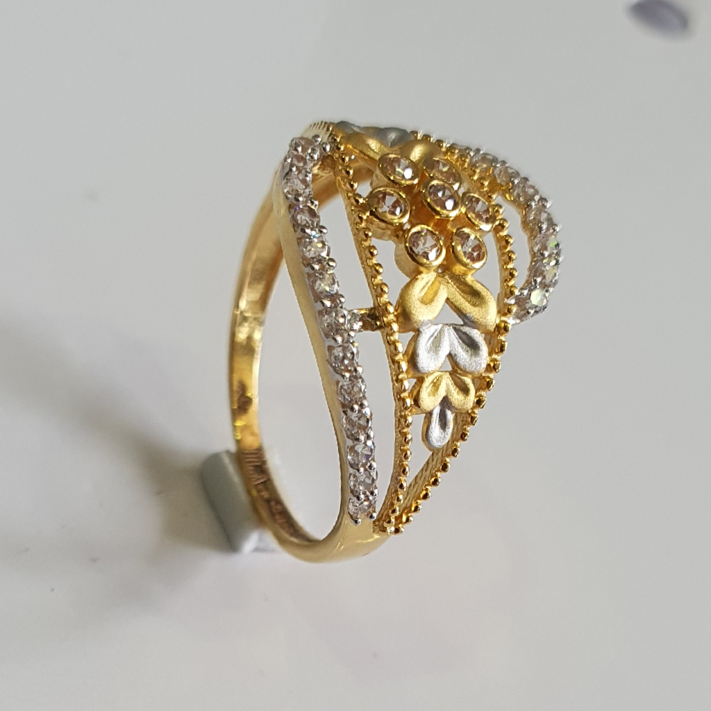 22k 91.6 gold flower designs for women ring - Image 4