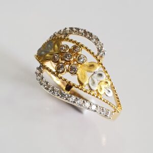 22k 91.6 gold flower designs for women ring