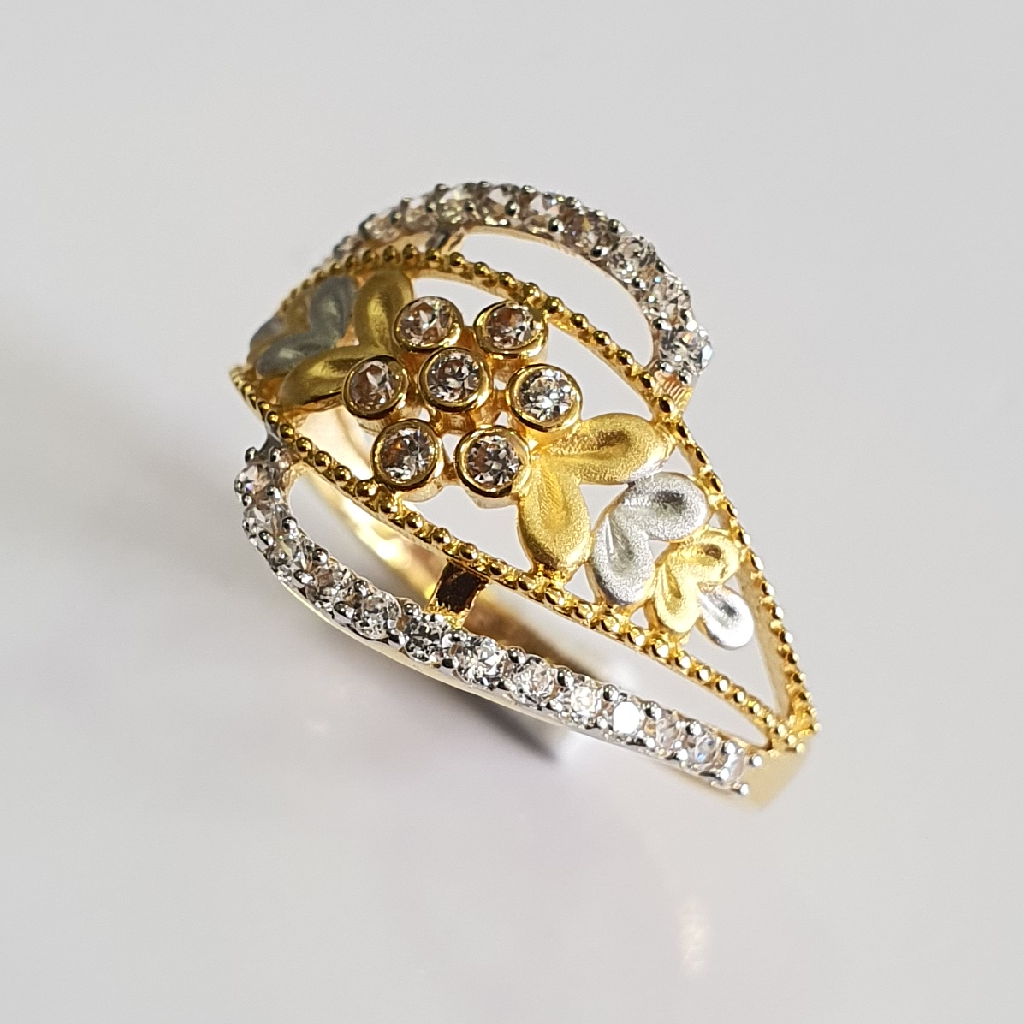 22k 91.6 gold flower designs for women ring - Image 3