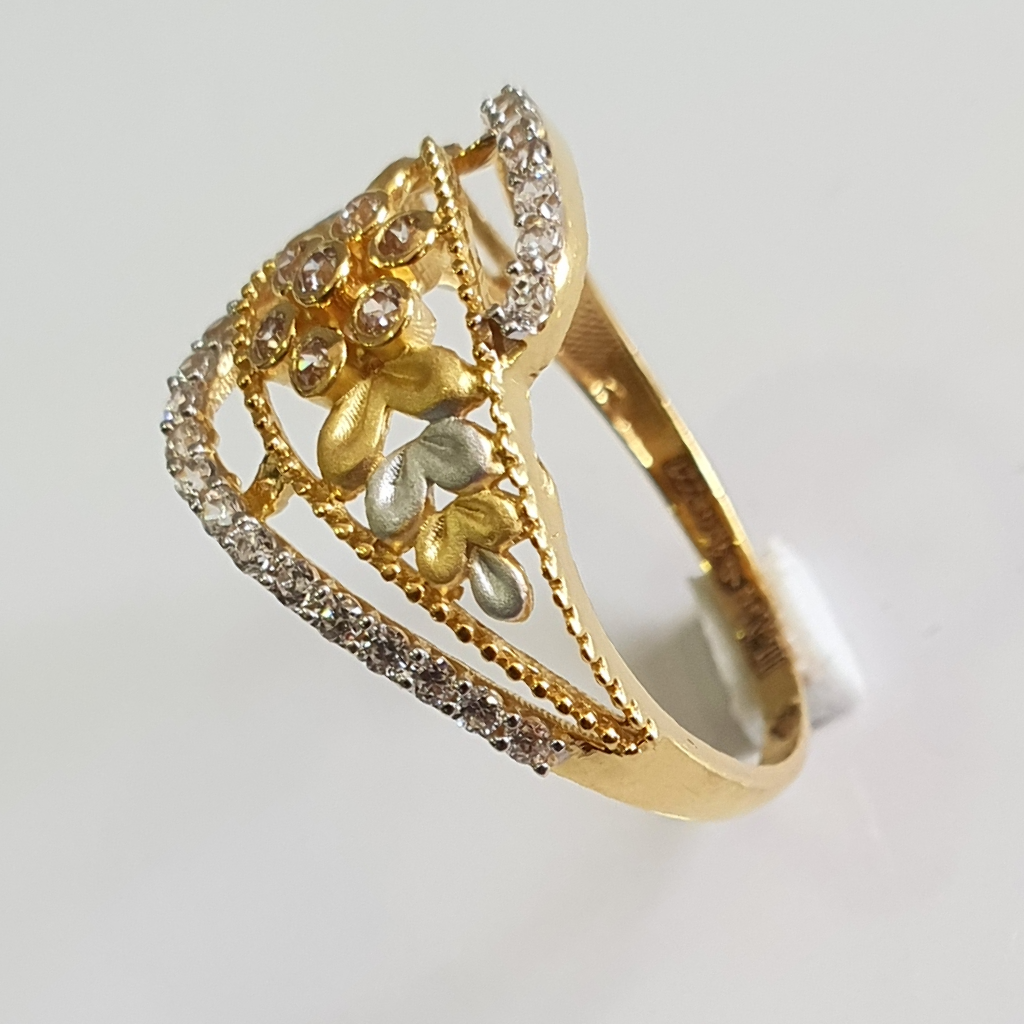 22k 91.6 gold flower designs for women ring
