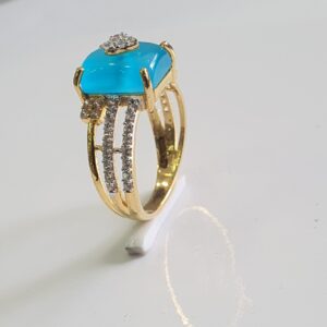 22k gold ring blue stone fency Design