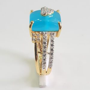 22k gold ring blue stone fency Design