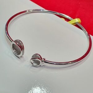 92.5 Silver Lotus Style Bliss Pulsera Fancy Bangle