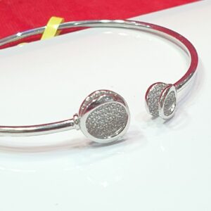 92.5 Silver Lotus Style Bliss Pulsera Fancy Bangle